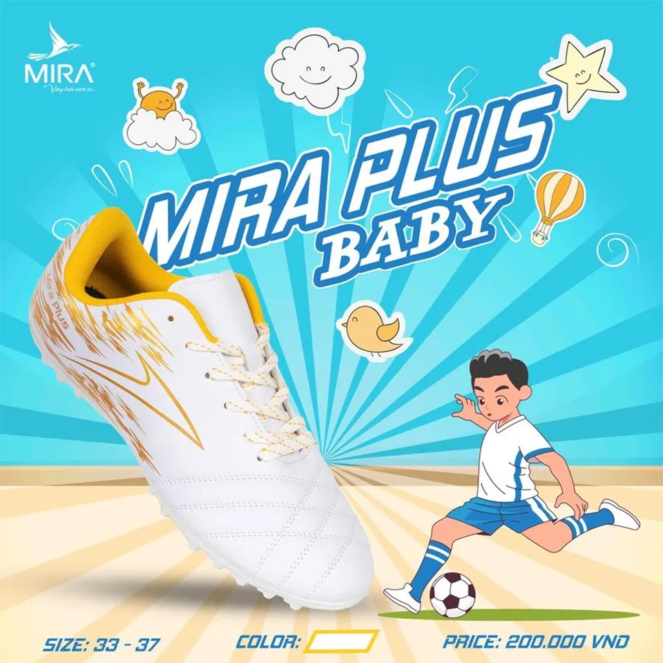 Giày Mira Plus Trẻ Em (Vàng, 38)