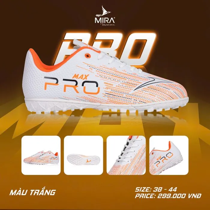 Giày Mira Pro Max TF (Vàng, 38)
