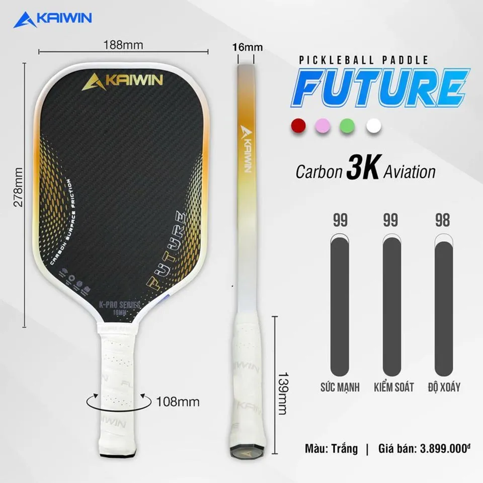 Vợt Pickleball Kaiwin Future 3K 16mm