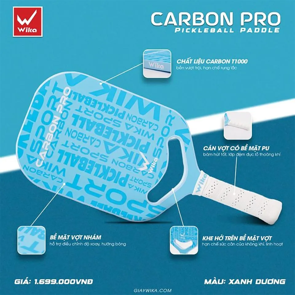 Vợt Pickleball Wika Carbon Pro
