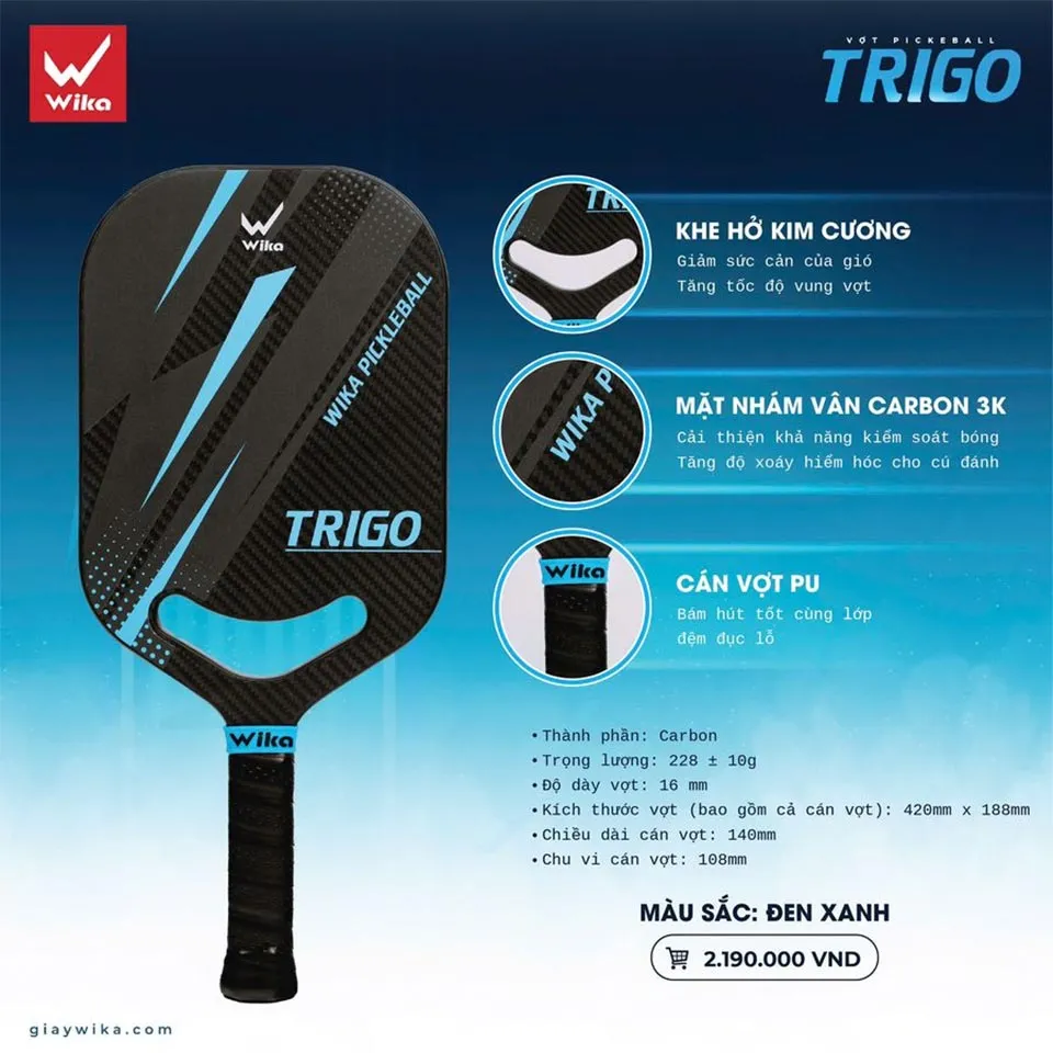 Vợt Pickleball Wika Trigo (Vàng, M)