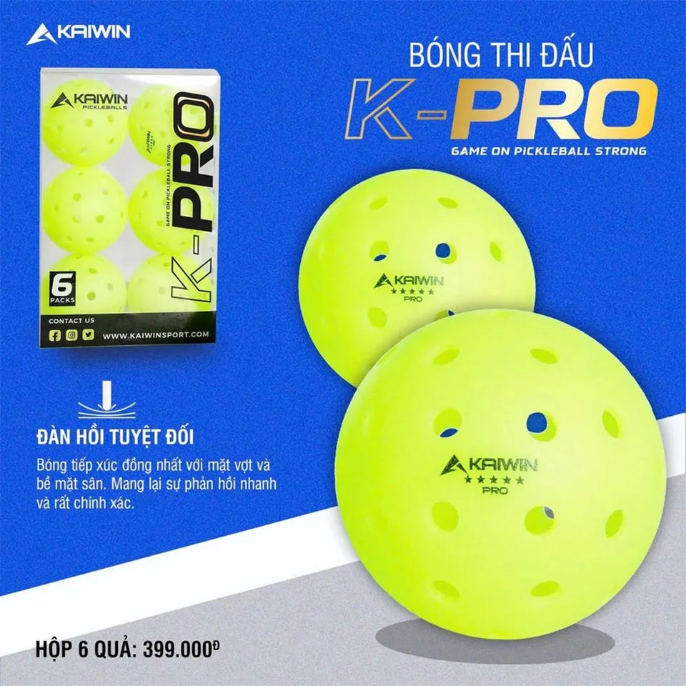 Bóng thi đấu Pickleball Kaiwin Pro (Hộp sau quả)