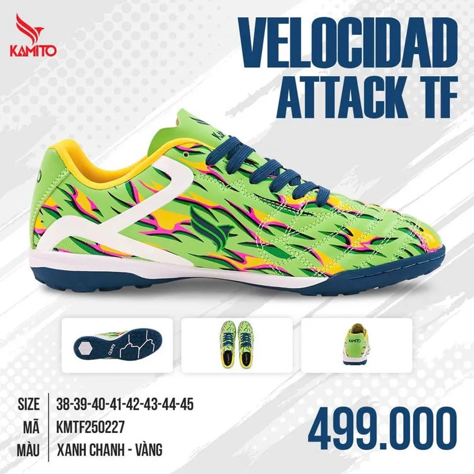 Giày Kamito Velocidad Attack TF (Trắng, 38)