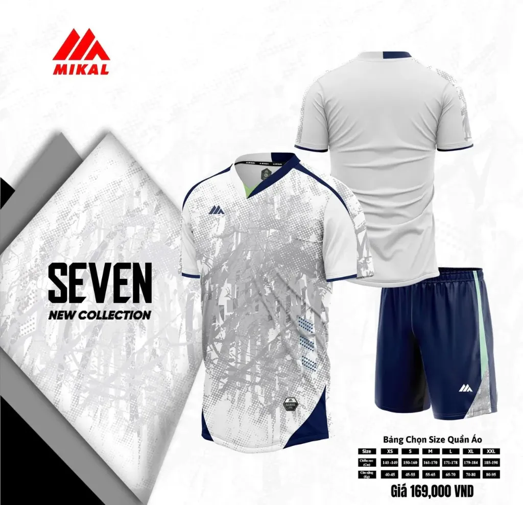 Quần áo Mikal Seven (K7) (Trắng, S)