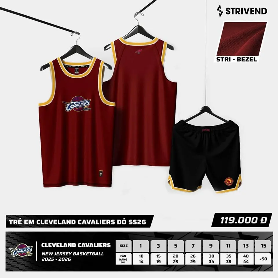 QA Bóng rổ trẻ em Strivend Cavaliers Lớn